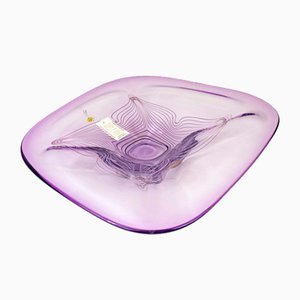 Large Neodymium Glass Bowl by Adam Jablonski, Poland, 1970s