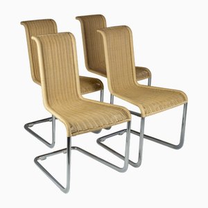B20 Cane and Chrome Cantilever Dining Chairs by Axel Bruchhäuser for Tecta Set of 4, 1990s, Set of 4