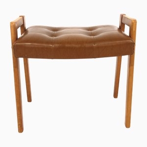 Scandinavian Ottoman in Leatherette, Sweden, 1950
