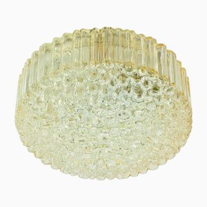 Mid-Century Amber Bubble Glass Flush Mount by Helena Tynell for Limburg, Germany, 1970s