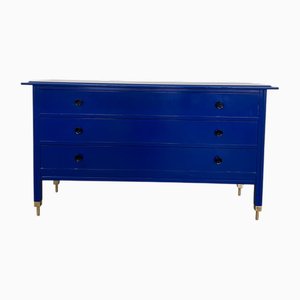 Commode à Tiroirs Modèle D154 en Bois Laqué Bleu par Carlo De Carli pour Sormani, 1960s