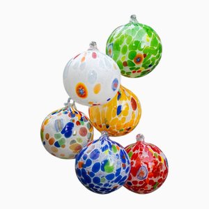 Weihnachtskugeln aus Muranoglas von Luky Blu, 6 . Set