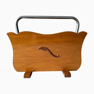 Mid -Century Wooden Magazine Rack
