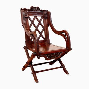 Poltrona Glastonbury Throne vittoriana in quercia di Richard Bridgens, metà XIX secolo