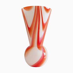 Jarrón italiano vintage de cristal de Murano de mármol atribuido a Carlo Moretti, años 60