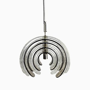 Lampe à Suspension Artichaut Mid-Century en Verre de Murano par Carlo Nason pour AV Mazzega, Italie, 1970s