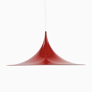 Lámpara semi colgante en rojo de Bonderup and Thorup para Fog & Mørup, 1967