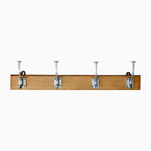 Vintage Bistro Wood and Metal Coat Rack, 1950s