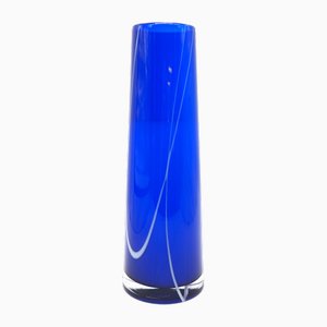 Vase Barcelona en Verre Bleu par Anna Ehrner pour Kosta Boda, Suède, 1970s