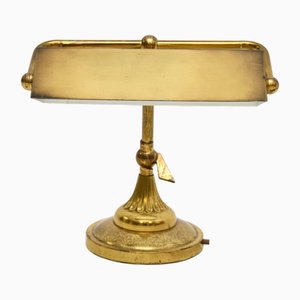 Vintage Bankers Desk Lamp in Brass, 1960