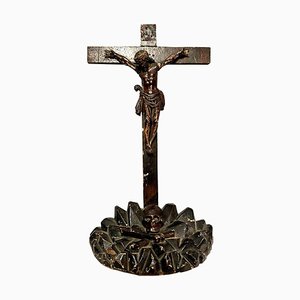 Escultura española del calvario hecha a mano de boj, 1670