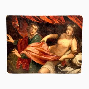 Flemish Artist, Love Scene, 17th Century, Oil on Board