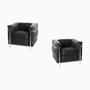 High Comfort Armlehnstühle von Le Corbusier, 2er Set