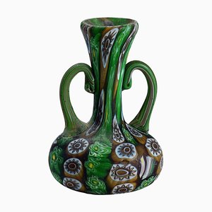 Vaso Murrine con manici di Fratelli Toso Murano, anni '20