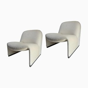 Poltrona Alky in velluto bianco attribuita a Giancarlo Piretti per Anonima Castelli, Italia, anni '60