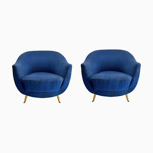 Set of Mid-Century Italian Armchairs attributed to ISA, 1950s