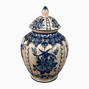 Vase Potiche Vintage en Céramique Côtelé de Nove Italie, 1960s