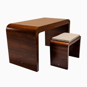 Schreibtisch und Hocker von Gio Ponti für Fontana Arte, Italien, 1938, 2er Set
