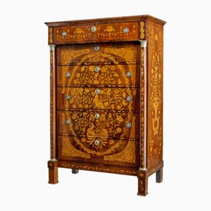 19th Century French Inlaid Mahogany 6 Drawer Inlaid Chest, 1830