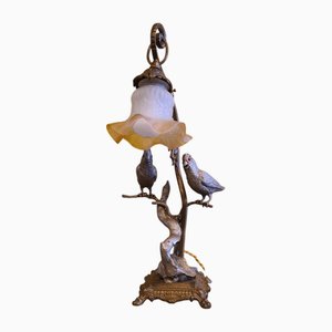 Tischlampe mit Vogelmotiv im Stil von Maison Jansen, 1960er