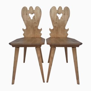 Stühle aus Kirschholz, 1970er, 2er Set