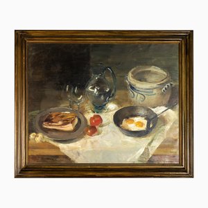 Marcel Pire, Nature Morte, 1950s, Huile sur Toile