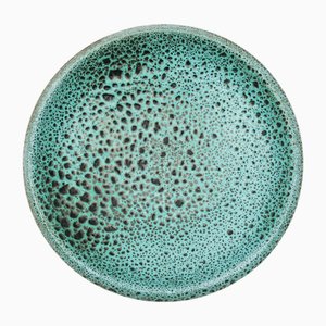 Green Studio Ceramic Round Plate by Wilhelm & Elly Kuch, Germany, 1960s