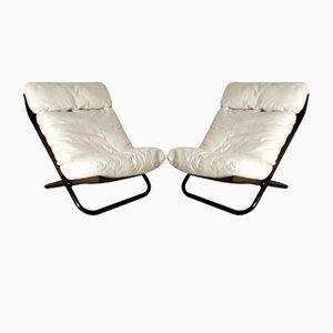 Poltrona Cross attribuita a Marcello Cuneo per Arflex, Italia, anni '70, set di 2