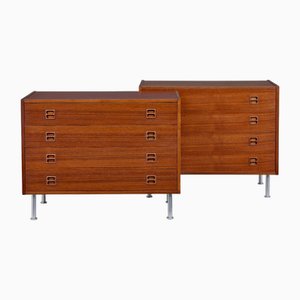 Danish Teak Chest of Drawers, 1970s, Set of 2