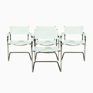 Poltrone S33 in pelle attribuite a Mart Stam per Fasem, 1970, set di 4