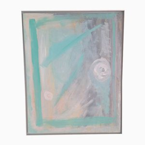 Spanish Postmodern School Artist, Pastel Abstract Composition, Oil Painting, 1990s