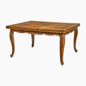 19th Century French Inlaid Fruitwood Extending Dining Table, 1880