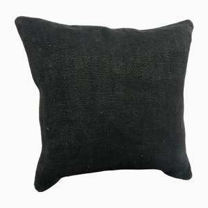Vintage Black Hemp Pillow Cover, 1950