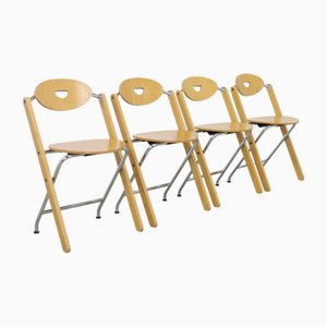 Postmodern Folding Chairs by Ruud-Jan Kokke for Kembo, 1980s, Set of 4