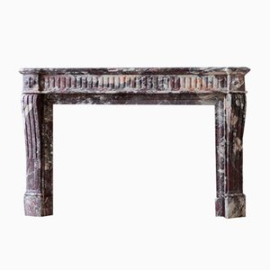 Large Louis XVI French Fireplace in Exceptional Fleur De Pêche Marble
