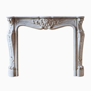 Carrara Marble Trois Coquilles Fireplace, 19th Century