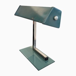 Small French Green Bankers Lamp, 1960s