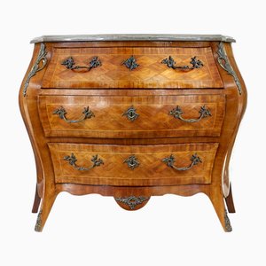 Mid-Century French Commode in Walnut with Marble Top, 1950