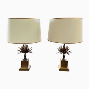 Maison Charles Tischlampen aus Agave, 1960er, 2er Set