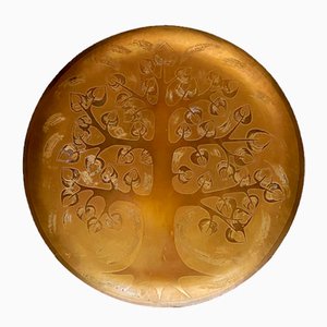 Vintage German Brass Wall Plate with Tree Design from Harjes, 1970s