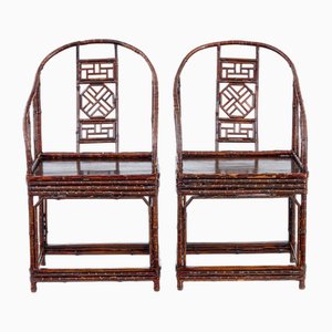 Sedie antiche in bambù, Cina, 1890, set di 2