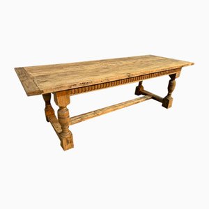 Larger Farmhouse Dining Table in Bleached Oak, 1925
