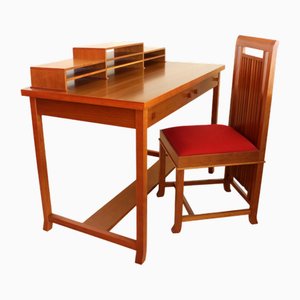 Desk & Chair by Frank Lloyd Wright, 1990s, Set of 2