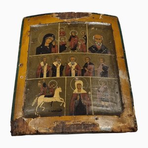 Russische Ikone auf Holz, 1800er