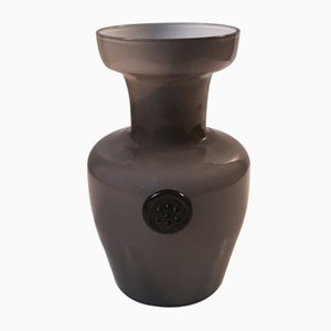 Italian Modernist Grey Cased Opaline Glass Vase from Empoli, 1970s