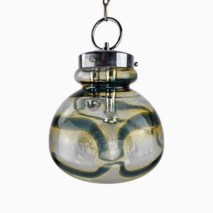 Lámpara colgante italiana de vidrio, años 70