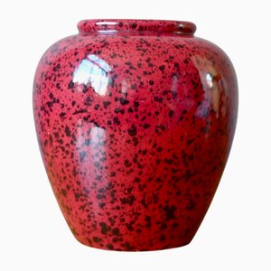 Gesprenkelte Rote Vintage Vase von Scheurich, 1980er