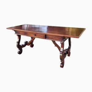 Large Tuscan Fratino Table in Walnut, 1800s