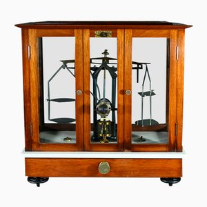 Aperiodic Precision Balance in Mahogany by A. Collot & C. Longue, 1890s