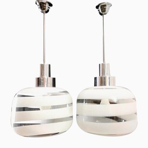 Murano Glas Hängelampen, 1970er, 2er Set